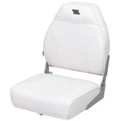 WISE SEATING High-Back Folding Fishing Boat Seat, White