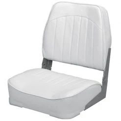 WISE SEATING Promotional Low-Back Folding Fishing Boat Seat, White