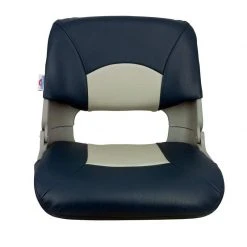 SPRINGFIELD Skipper Folding Seat, Blue And Gray Upholstery With Gray Shell