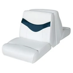 WISE SEATING Bayliner Lounge Seat Top, White/Blue