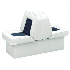 WISE SEATING 10" Base Lounge Seat, White/Navy