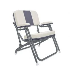 WEST MARINE Kingfish II Deck Chair, Gray Back, Powder-Coated Aluminum Frame