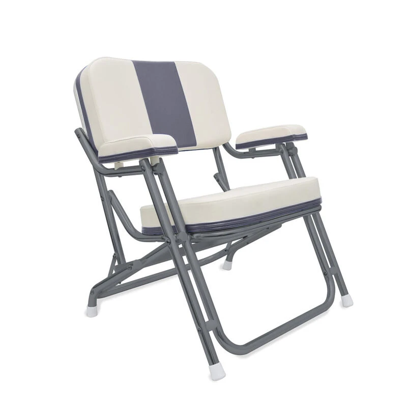 WEST MARINE Kingfish II Deck Chair, Gray Back, Powder-Coated Aluminum Frame 1 WEST MARINE Kingfish II Deck Chair, Gray Back, Powder-Coated Aluminum Frame